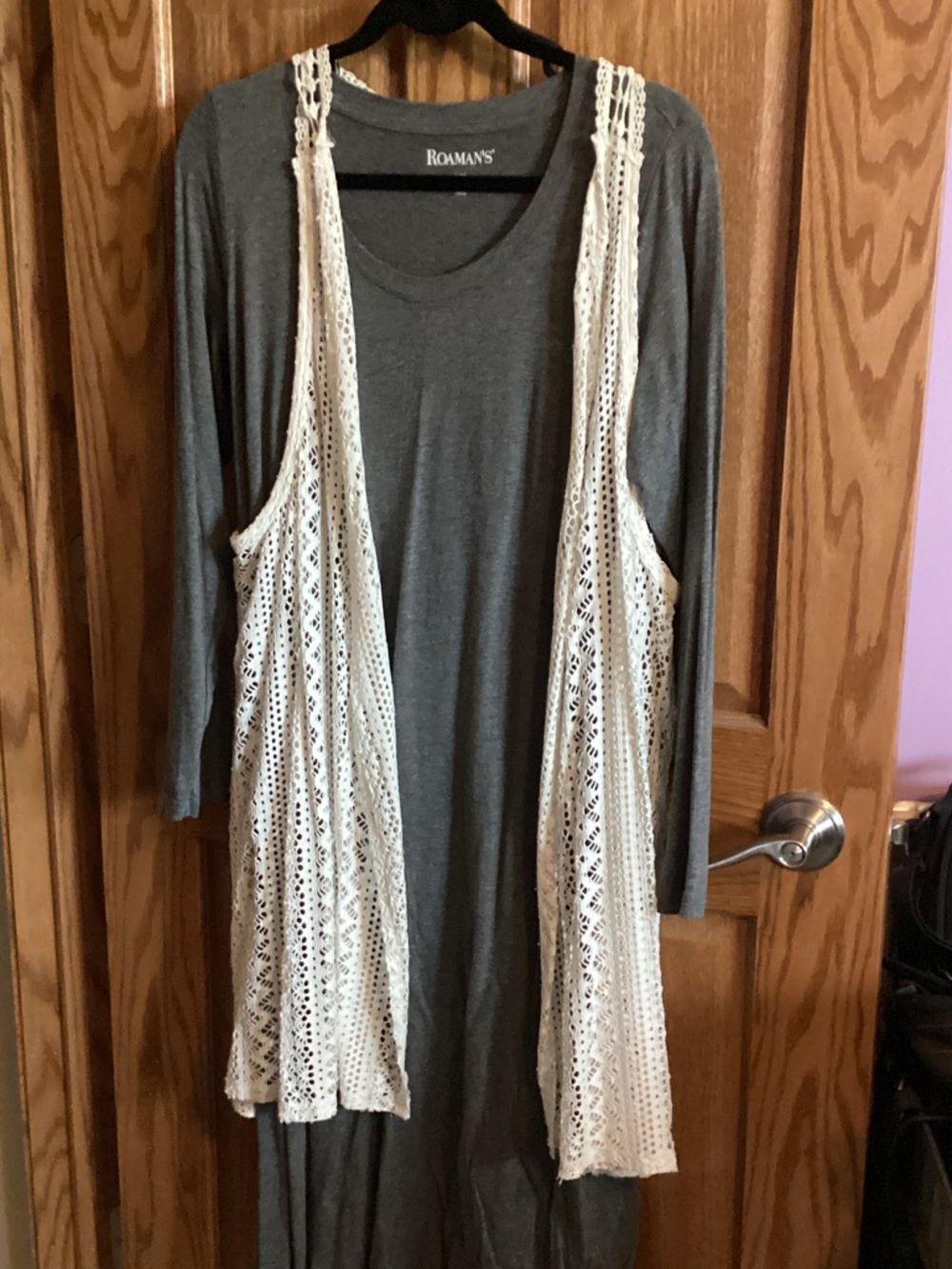 Cato Cream Crochet Open Front Vest
